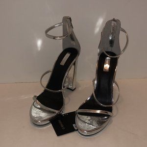 Silver 4.5 Inch Party Heels Size 8.5